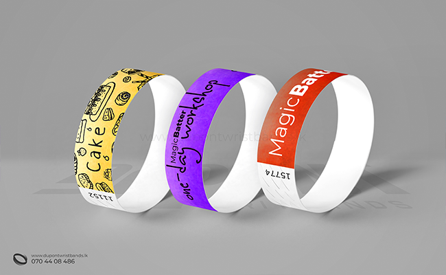 custom printed  event paper wrist band designs